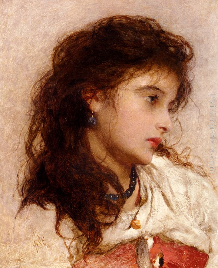 A Gypsy Girl painting - George Elgar Hicks A Gypsy Girl art painting
